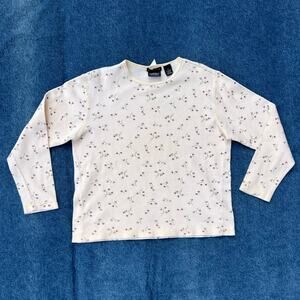 90s Genuine Sonoma Jean Co. floral printed pattern waffle knit thermal